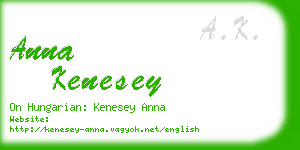 anna kenesey business card